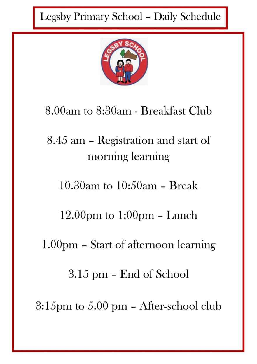 Daily Schedule 2026-27